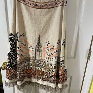 Anthropologie Basil & Maude french style A-line embellished tulle skirt size 8